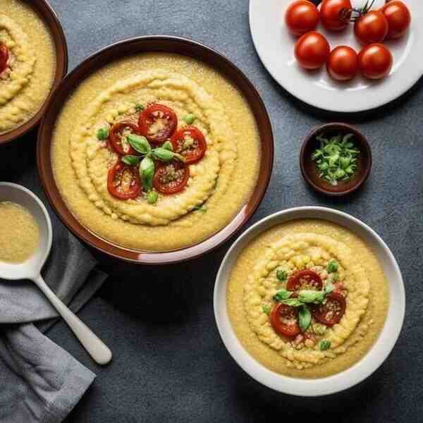 Кукурузная каша с помидорами